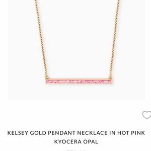 Kendra Scott Kelsey Gold Pendant necklace hot pink